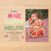 One Happy Melon 1st Summer Birthday Photo Acryleinladungen (Vorderseite)