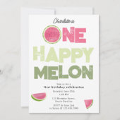 One Happy Melon Invite 1st Summer Birthday Einladung (Vorderseite)