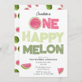 One Happy Melon Invite 1st Summer Birthday Einladung (Vorne/Hinten)