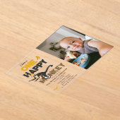 One Happy Monkey Cute 1st First Birthday Photo Acryleinladungen (Ablage )