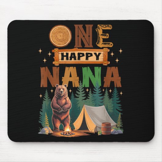 One Happy Nana Camper 1st Birthday Camng Bear Mousepad (Vorne)