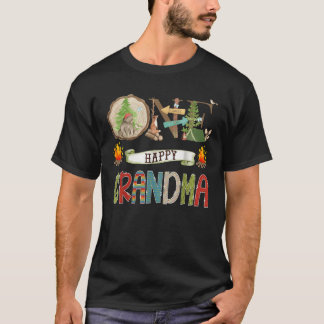 One Happy Oma Camper 1. Geburtstag Camping Bär T-Shirt