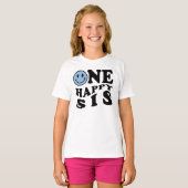 One Happy Sis | Blue Matching One Family Geburtsta T-Shirt (Vorne ganz)