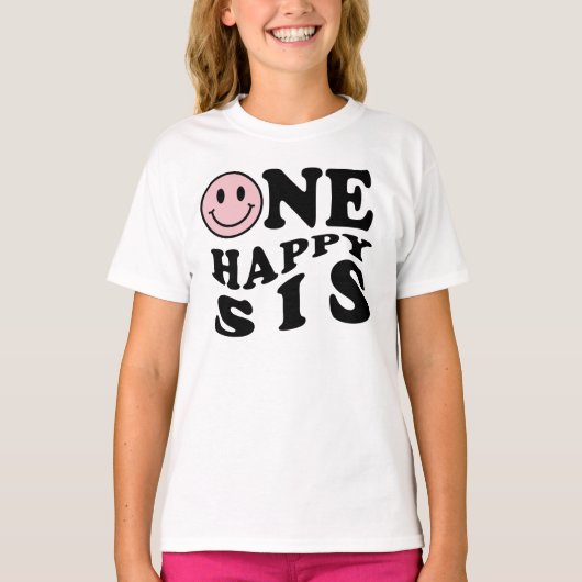 One Happy Sis | Rosa Matching One Family Birthday T-Shirt (Vorderseite)