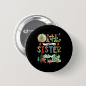 One Happy Sister Camper 1st Birthday Camng Bear Button (Vorne & Hinten)