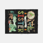 One Happy Sister Camper 1st Birthday Camng Bear  Fleecedecke (Vorderseite (Horizontal))