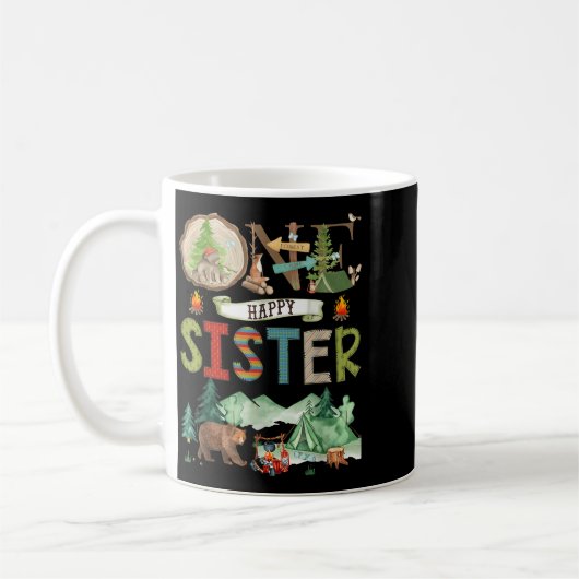 One Happy Sister Camper 1st Birthday Camng Bear Kaffeetasse (Links)