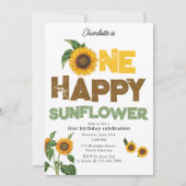 One Happy Sunflower Invite 1st Summer Birthday Einladung (Vorderseite)