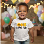 One Happy Typ 1. Geburtstag Orange Smiley Baby T-shirt<br><div class="desc">Wir fügen immer wöchentlich neue Designs hinzu!</div>