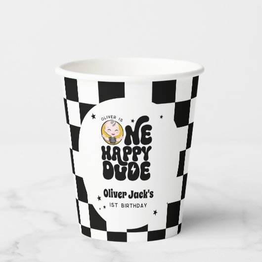 One Happy Typ 1. Geburtstag Pappbecher (Vorderseite)