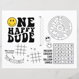 One Happy Typ 1. Geburtstag Party Tischset Aktivit