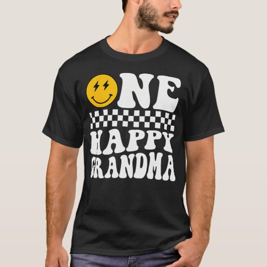 One Happy Typ 1St Birthday Eins Coole Oma Famile T-Shirt (Vorderseite)