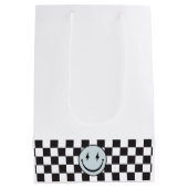 One Happy Typ Blue Emoji Birthday Mittlere Geschenktüte (Rückseite)