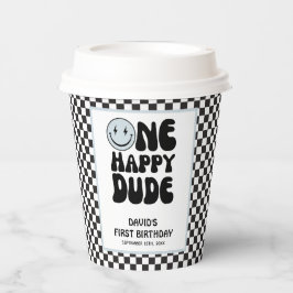 One Happy Typ Blue Niedlich Boy Erster Geburtstag Pappbecher