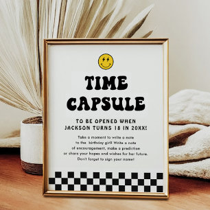 One Happy Typ Boy 1. Geburtstag Time Kapsel Zeiche Poster