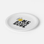 One Happy Typ Boy First Birthday Party Pappteller (Schrägansicht)