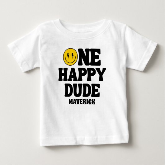 One Happy Typ Boy's Retro 1. Geburtstag Baby T-shirt (Vorderseite)