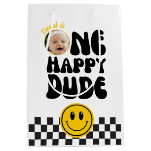 One Happy Typ Custom Foto zum ersten Geburtstag Mittlere Geschenktüte