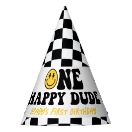 One Happy Typ Erster Geburtstag, Smile Face Boy 1. Partyhütchen