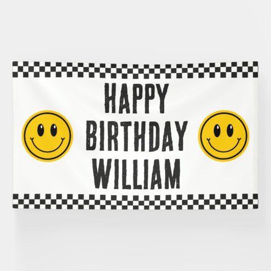 One Happy Typ First Birthday Große Banner (Horizontal)