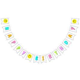 One Happy Typ/Gal 1. Geburtstag Rainbow Smiley Wimpelkette