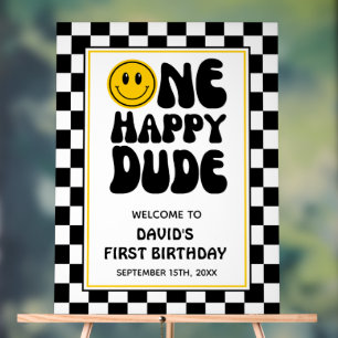 One Happy Typ Geburtstag Begrüßung Akryllisches Ze Acrylschild