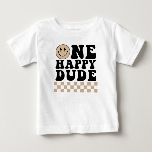 One Happy Typ Geburtstag Shirt in Tan (Vorderseite)