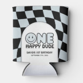 One Happy Typ Groovy Happy Face Boy Birthday Dosenkühler (Vorderseite)