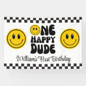 One Happy Typ Happy Face Birthday Banner (Horizontal)