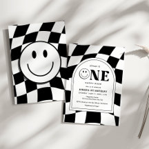 One Happy Typ Happy Face Boy 1. Geburtstag