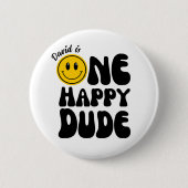 One Happy Typ Happy Face First Birthday Button (Vorderseite)