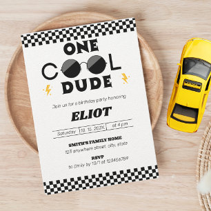 One Happy Typ One Cool Typ Boy's 1. Geburtstag Einladung