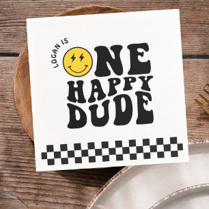 One Happy Typ Smile Face Boy ersten Geburtstag Serviette
