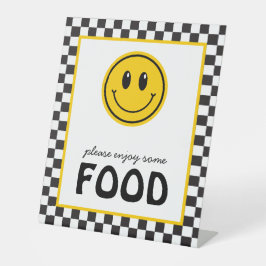 One Happy Typ Smile Face Food Station Sockelschild