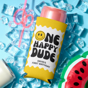 One Happy Typ Wavy Squiggly Erster Geburtstag Selters Dosenkühler