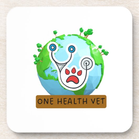 One Health Vet – Vet Global Health Animal Design Getränkeuntersetzer (Vorderseite)