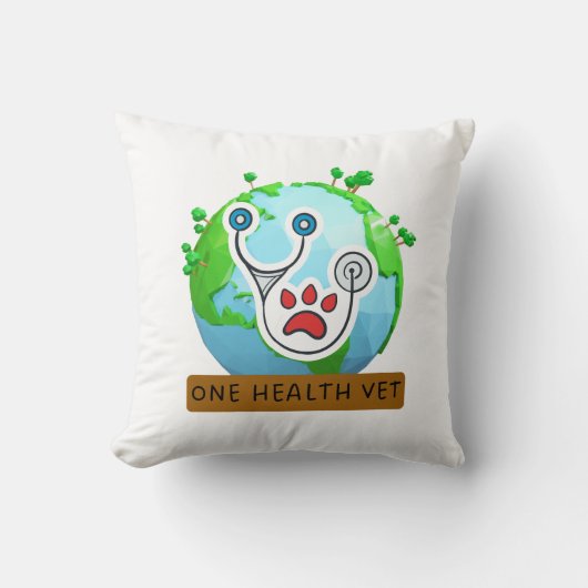 One Health Vet – Vet Global Health Animal Design Kissen (Vorderseite)