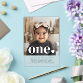 One Heart Foto Erster Geburtstag Einladung (In Situ (Hochzeit))
