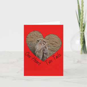 One Heart Two Schwanzes - Welpen laufen zusammen Karte