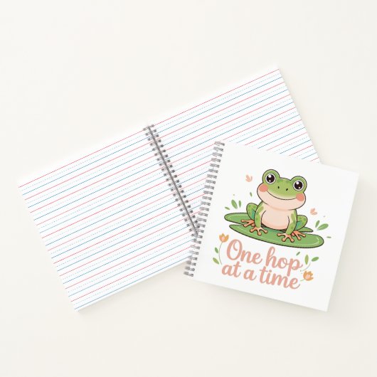 One Hop at a Time | Frog on Lily Pad Notebook Notizblock (Innenseite)