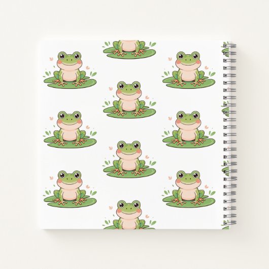 One Hop at a Time | Frog on Lily Pad Notebook Notizblock (Rückseite)