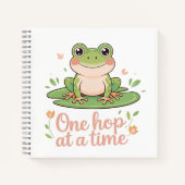 One Hop at a Time | Frog on Lily Pad Notebook Notizblock (Vorderseite)