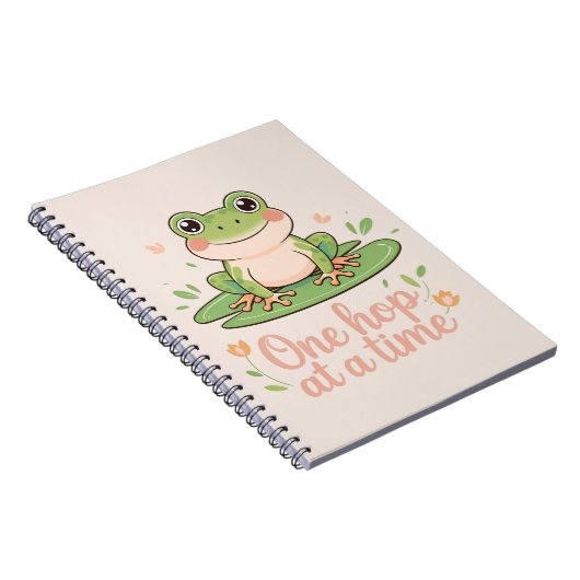 One Hop at a Time | Frog on Lily Pad Notizblock (Rechte Seite)