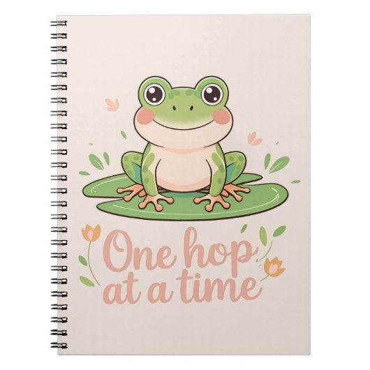 One Hop at a Time | Frog on Lily Pad Notizblock (Vorderseite)
