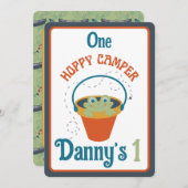 One Hoppy Camper Einladung zum Geburtstag (Vorne/Hinten)