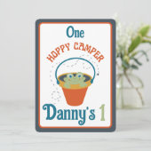 One Hoppy Camper Einladung zum Geburtstag (Stehend Vorderseite)
