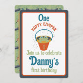 One Hoppy Camper Einladung zum Geburtstag (Vorne/Hinten)