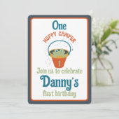 One Hoppy Camper Einladung zum Geburtstag (Stehend Vorderseite)