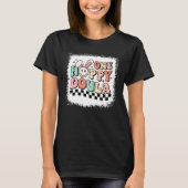 One Hoppy Doula Retro Easter Checkered Midwife Bir T-Shirt (Vorderseite)