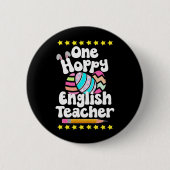 One Hoppy English Teacher Tutor Ausgezeichnete Ost Button (Vorderseite)
